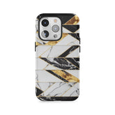 Noir & Gold Chevron Marble